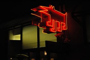 JPEG: Night shot of One Red Dog in the Chancery, Auckland