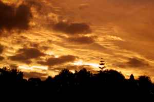 Photograph: Autumnal sky over the Vodafone building