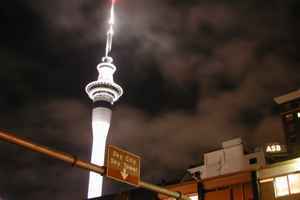 Photograph: Sky Tower by night (overexposed)